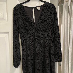 Long sleeved velvety dress